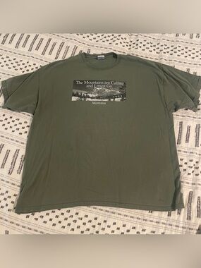 Montana 'The Mountains Are Calling' Olive Green Graphic Tee